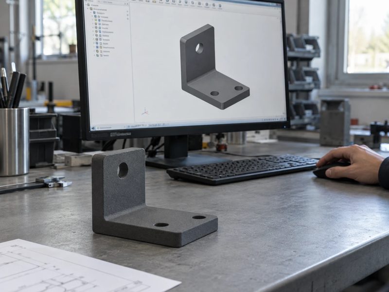 CAD-Modell eines Winkels am Arbeitsplatz
